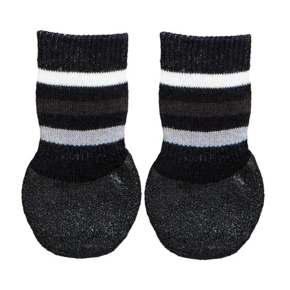 Trixie Non Slip with All Round Rubber Coated Socks for Dogs (Black)