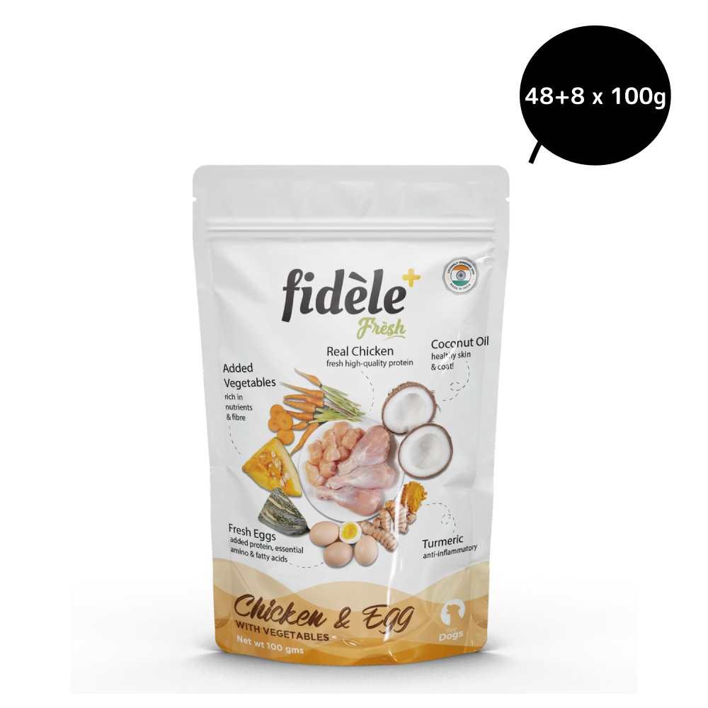 Fidele Plus Fresh Chicken & Egg with Vegetables Dog Wet Food