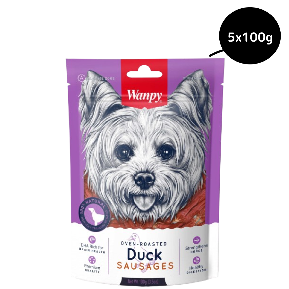 Wanpy Oven Roasted Duck Sausages Dog Treats