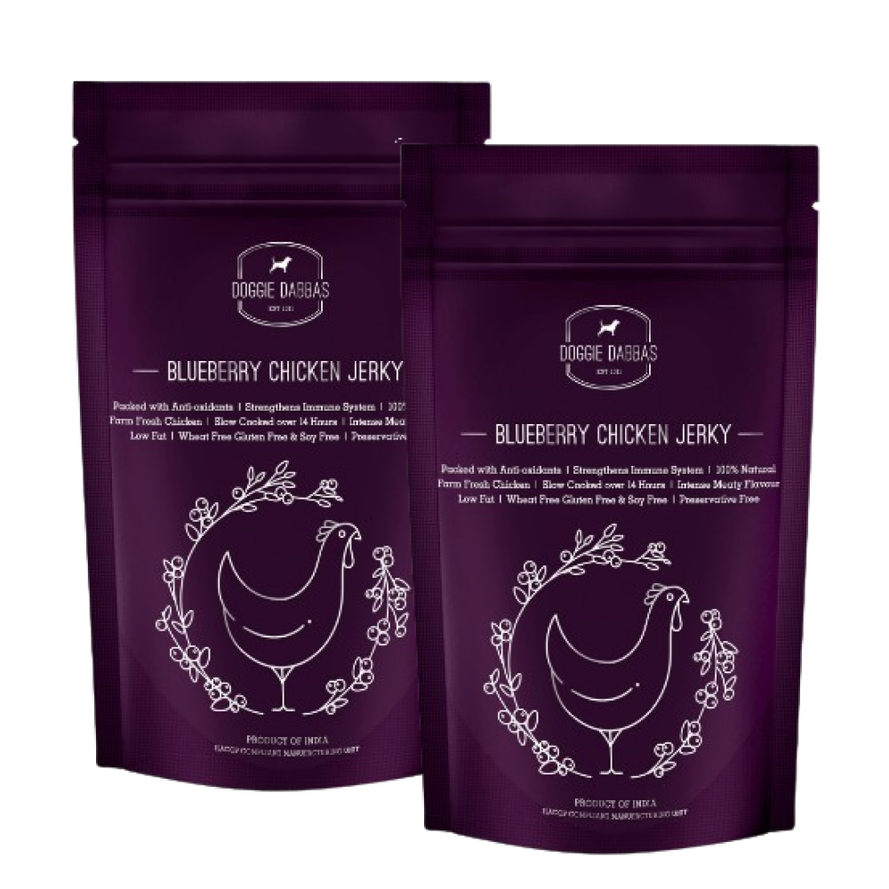 Doggie Dabbas Blueberry Chicken Jerky Dog Treats
