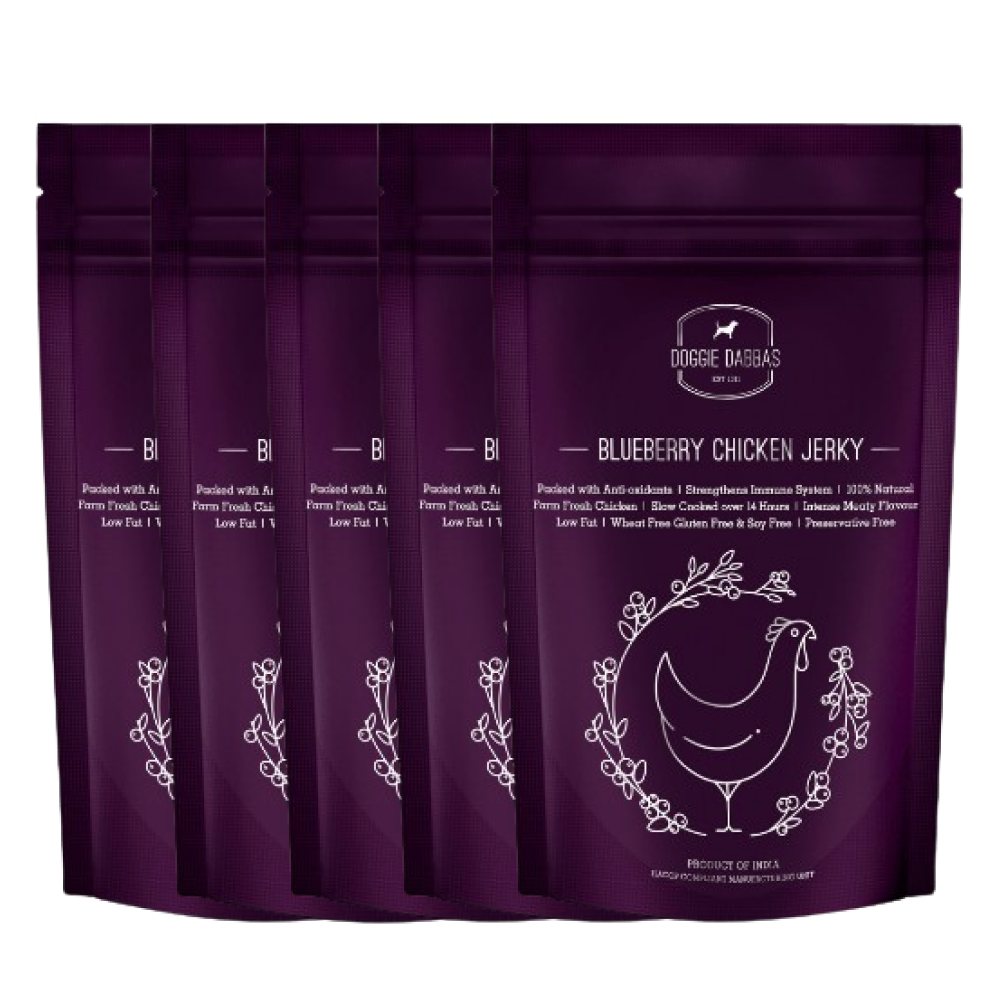 Doggie Dabbas Blueberry Chicken Jerky Dog Treats