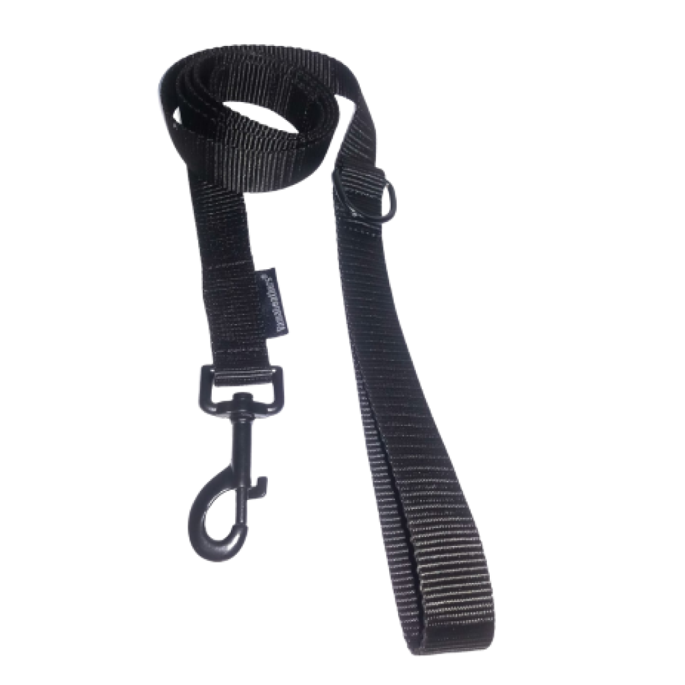 Vama Leathers Super Strong & Durable Nylon Leash for Dogs (Midnight Black)