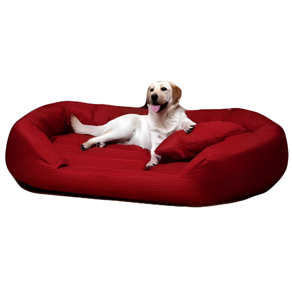 Petitude Reversable Dual Color Ultra Soft Velvet Bed for Dogs and Cats (Red)