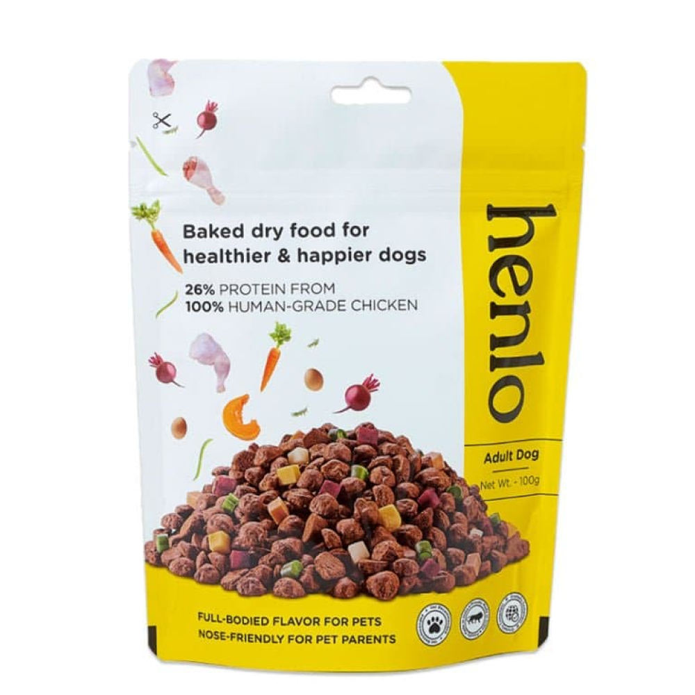 Henlo Chicken & Vegetable Baked Dry Food for Adult Dogs | 100% human grade ingredients