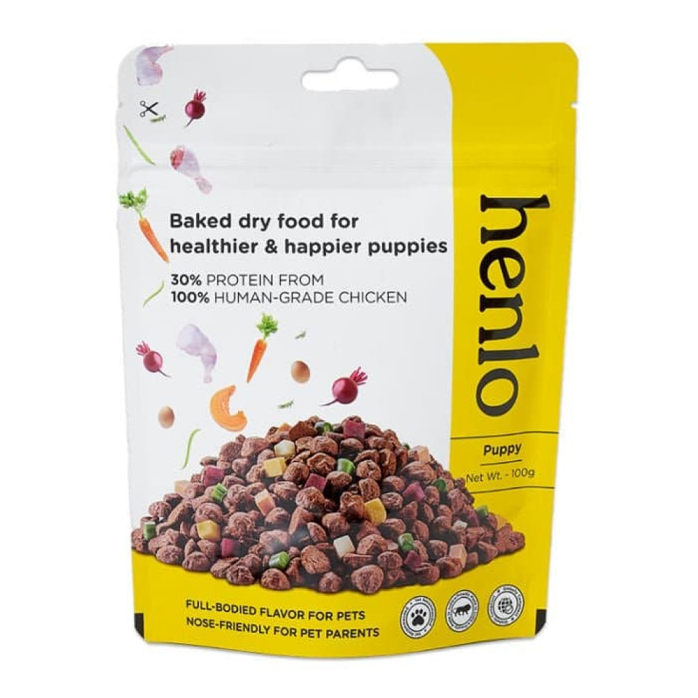Henlo Chicken & Vegetable Baked Dry Food for Puppies | 100% human grade ingredients (Limited Shelf Life)