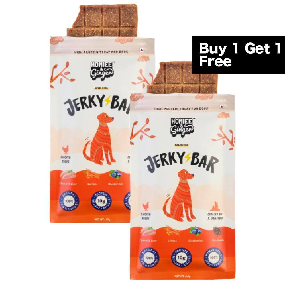 Homiee & Ginger Air Dried Grain Free Chicken Jerky Bar Dog Treats (Limited Shelf Life) (Buy 1 Get 1)