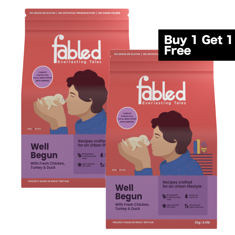 Fabled Well Begun Fresh Chicken Turkey and Duck Puppy Starter Dry Food (Limited Shelf Life) (Buy 1 Get 1)