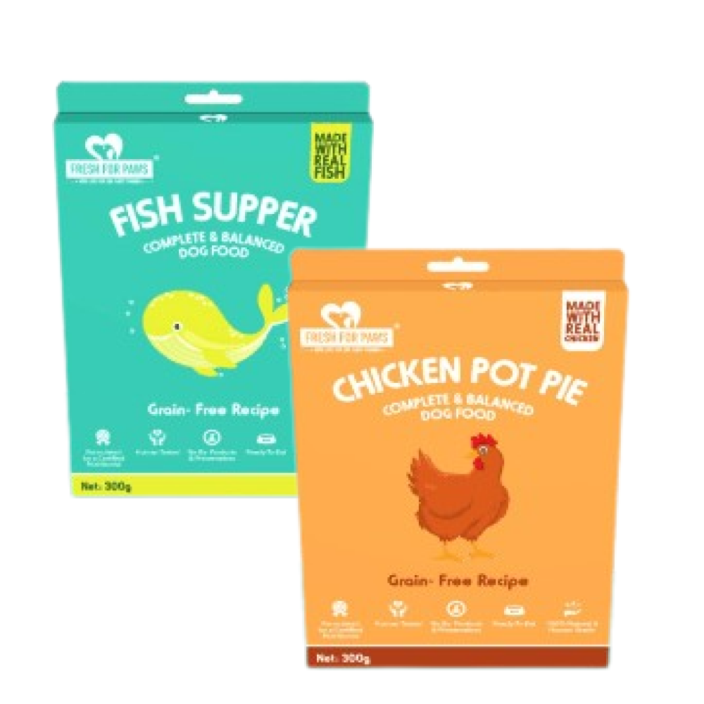 Fresh For Paws Chicken Pot Pie and Fish Supper Dog Wet Food (Buy 1 Get 1 Free)