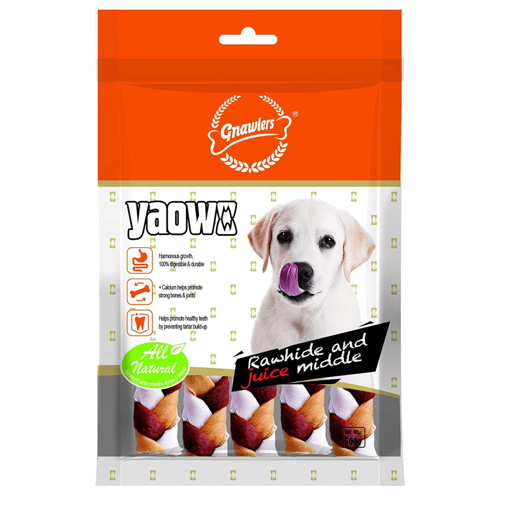 Gnawlers Yaowo Braided Dog Treats (2.5 inch) (Limited Shelf Life)