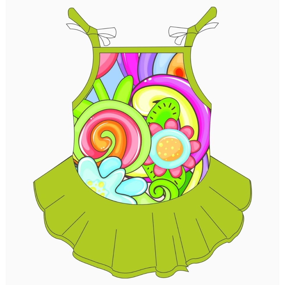 Cutiepaw  Sleeveless Stretchable Dress for Dogs and Cats (Neon Green)