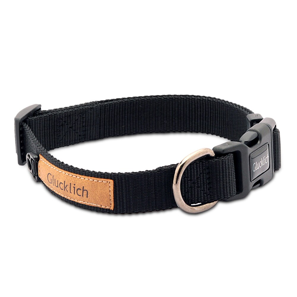 Glucklich Classic Nylon Adjustable Collar for Dogs (Black)