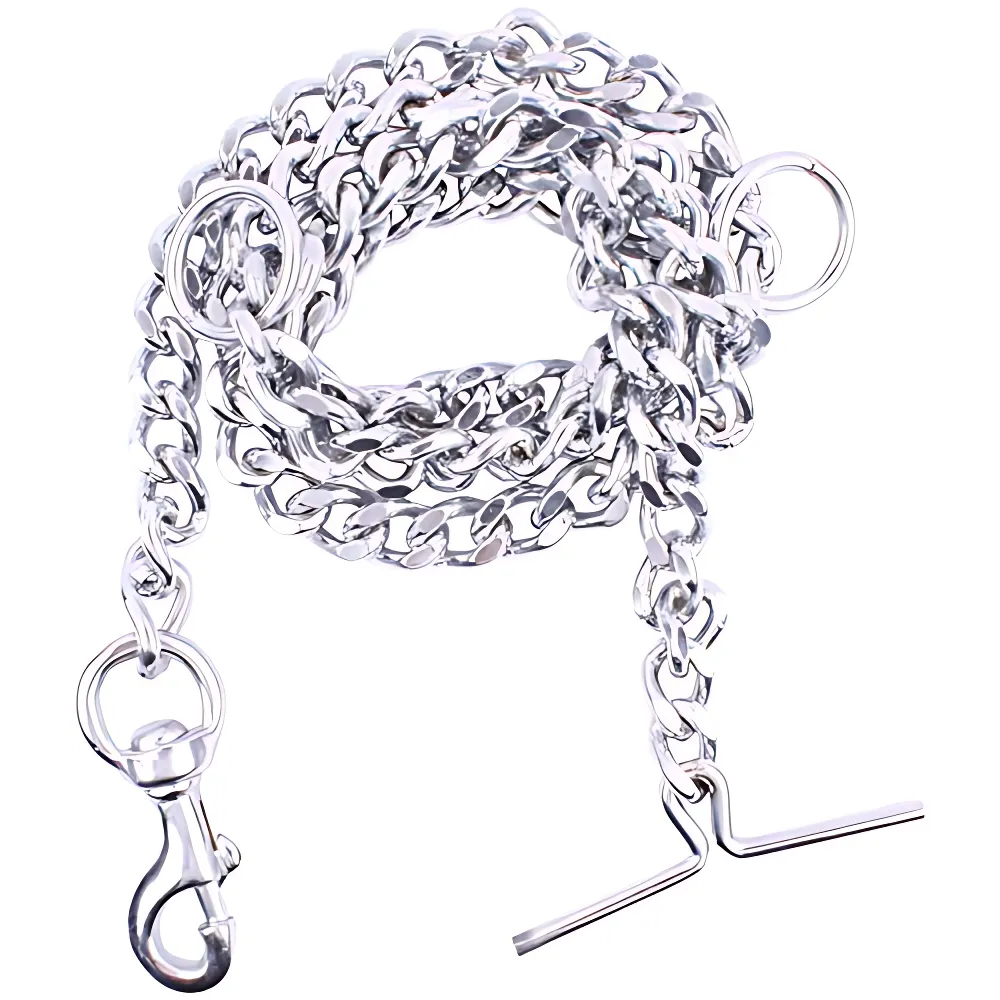 Chullbull Heavy Duty Chain Leash for Dogs (Silver)