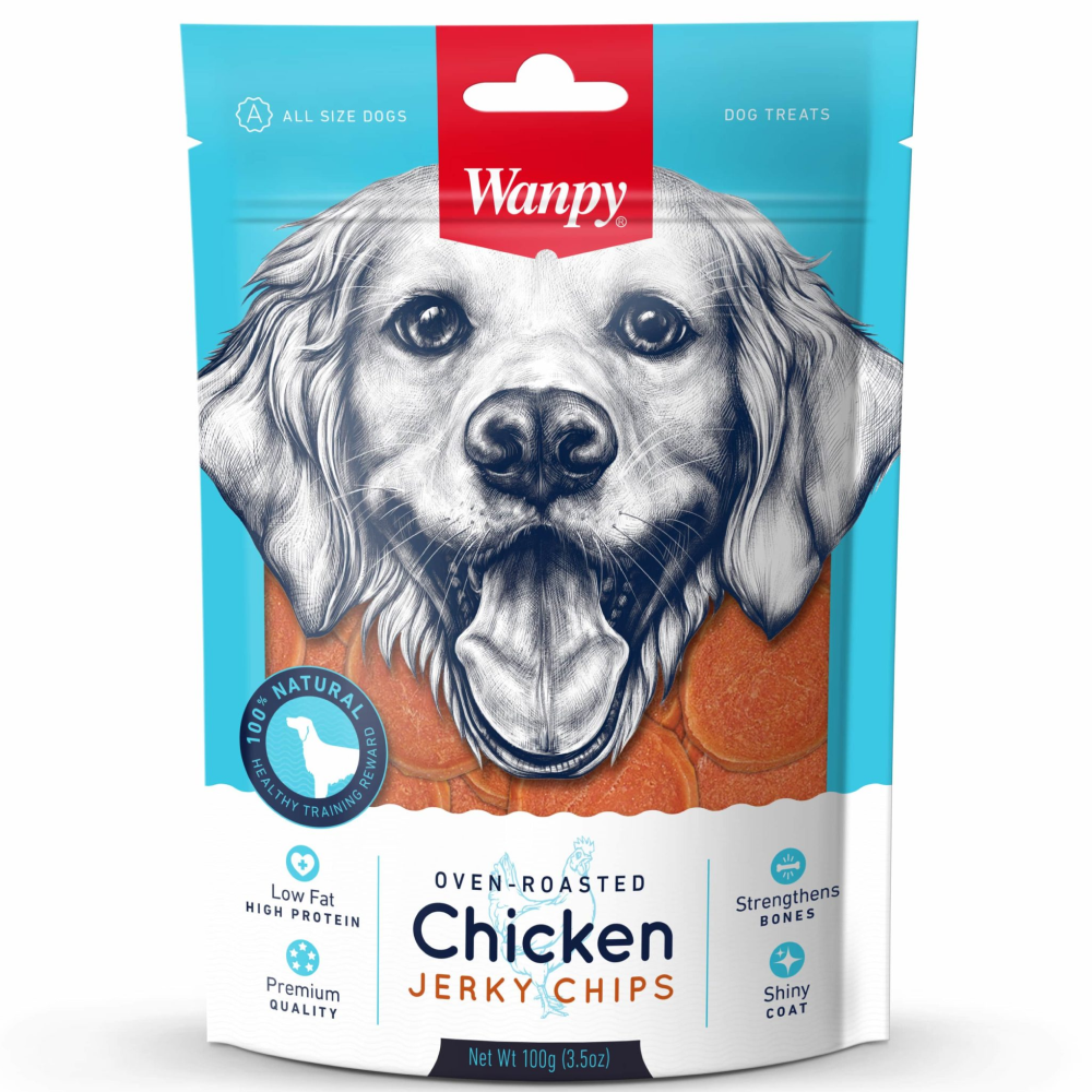 Wanpy Oven Roasted Chicken Jerky Chips Dog Treats (Limited Shelf Life)