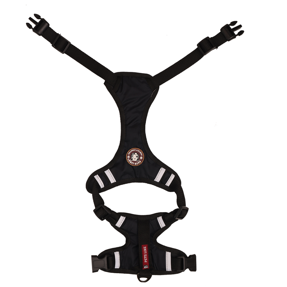 Pets Like Padded Double Side Harness for Dogs (Black)