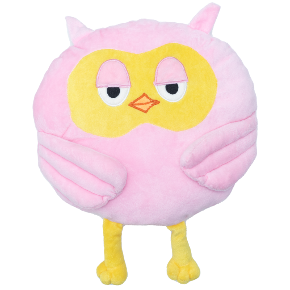 Pet And Parents Owl Cushion Toy for Dogs (Pink)