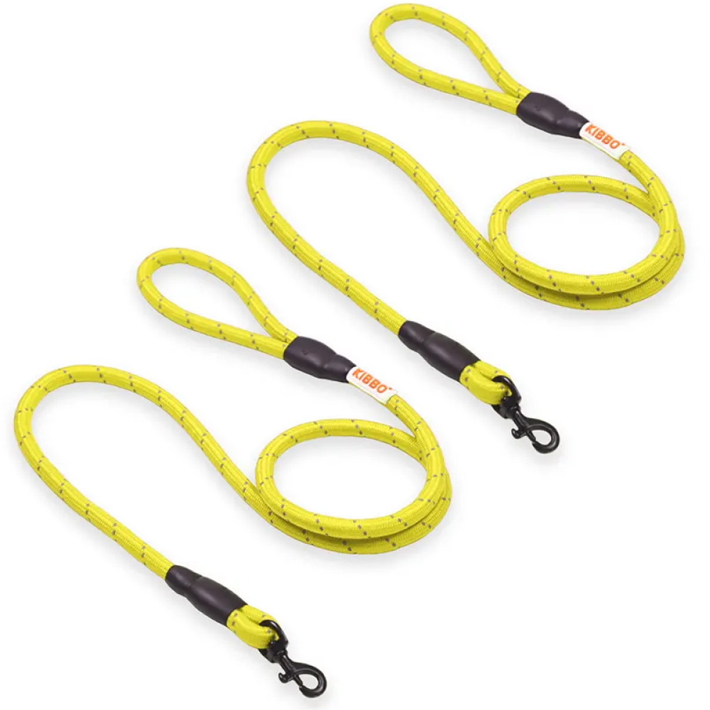 Kibbo Premium Nylon Reflective Leash for Dogs (Yellow)