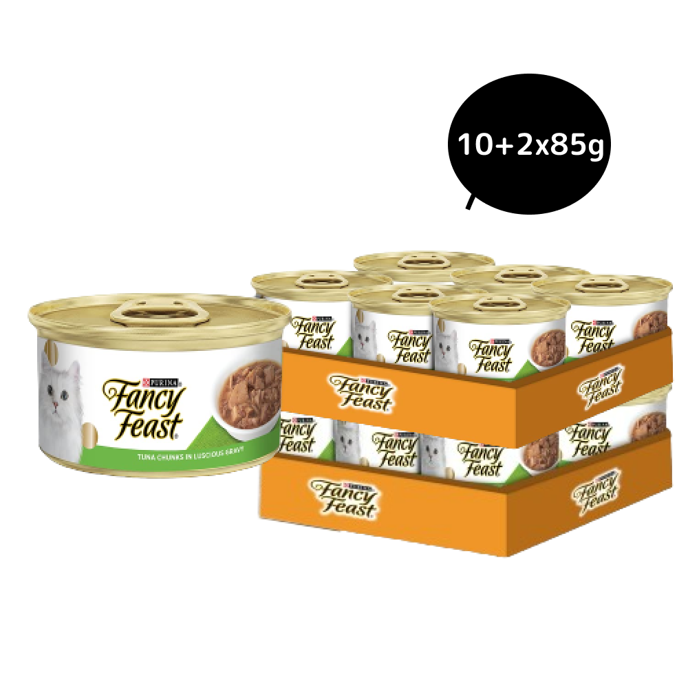 Purina Fancy Feast Tuna Chunks in luscious gravy Cat Wet Food (5 + 1 Free)