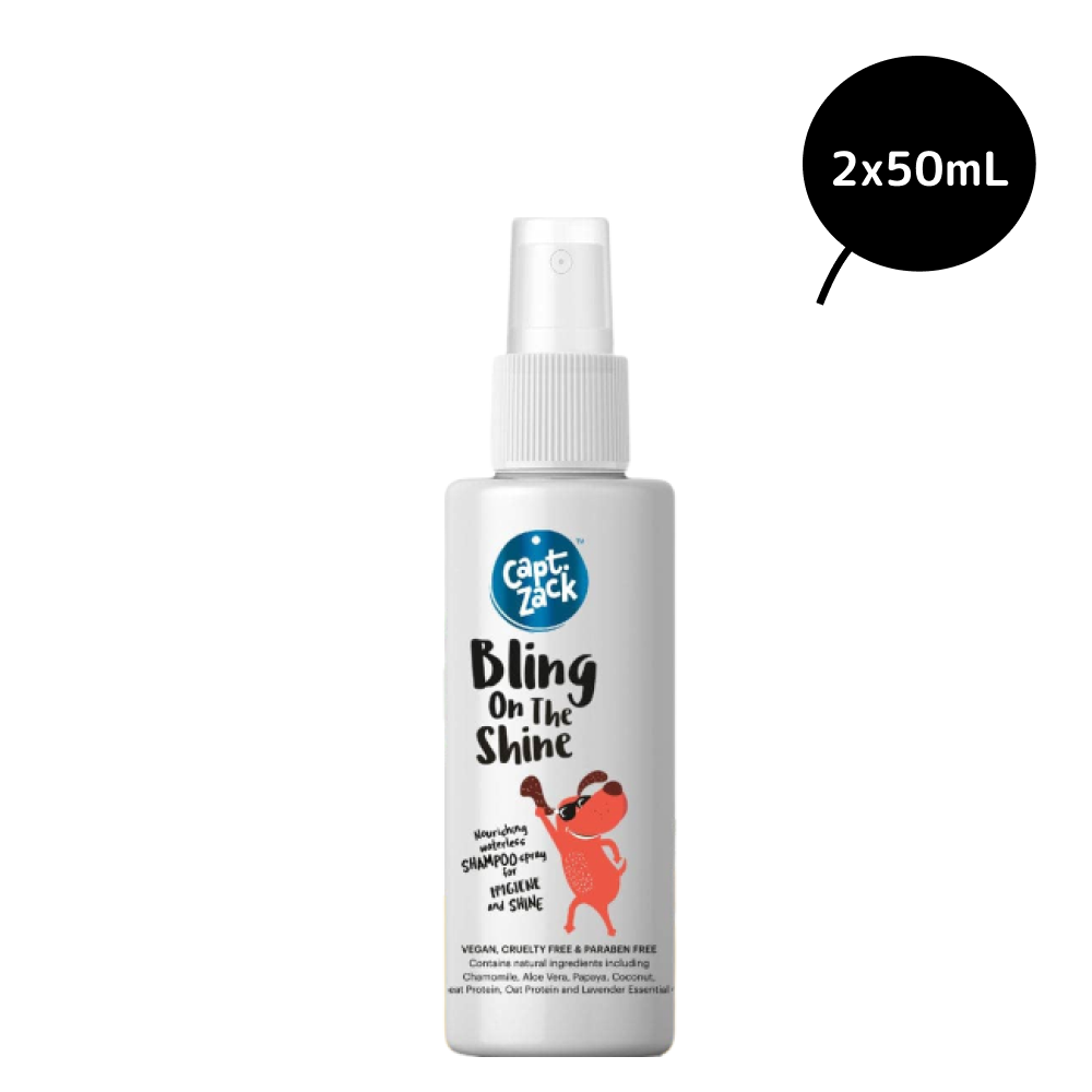 Captain Zack Bling on the Shine Waterless Shampoo for Dogs and Cats