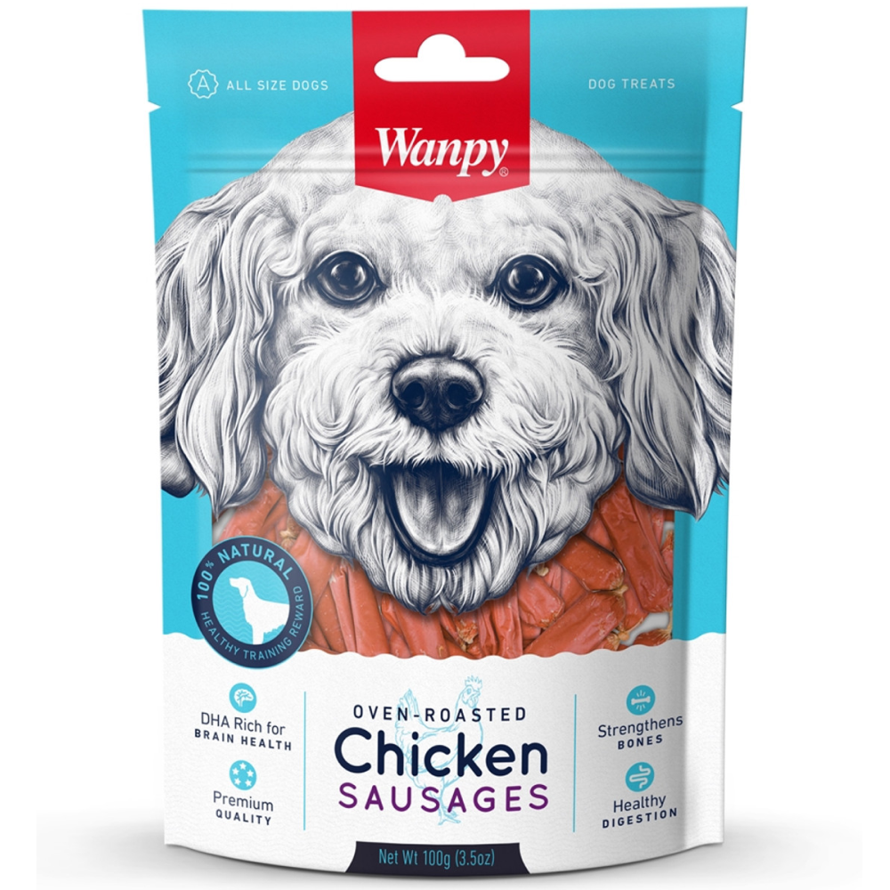 Wanpy Oven Roasted Chicken Sausages Dog Treats (Limited Shelf Life)