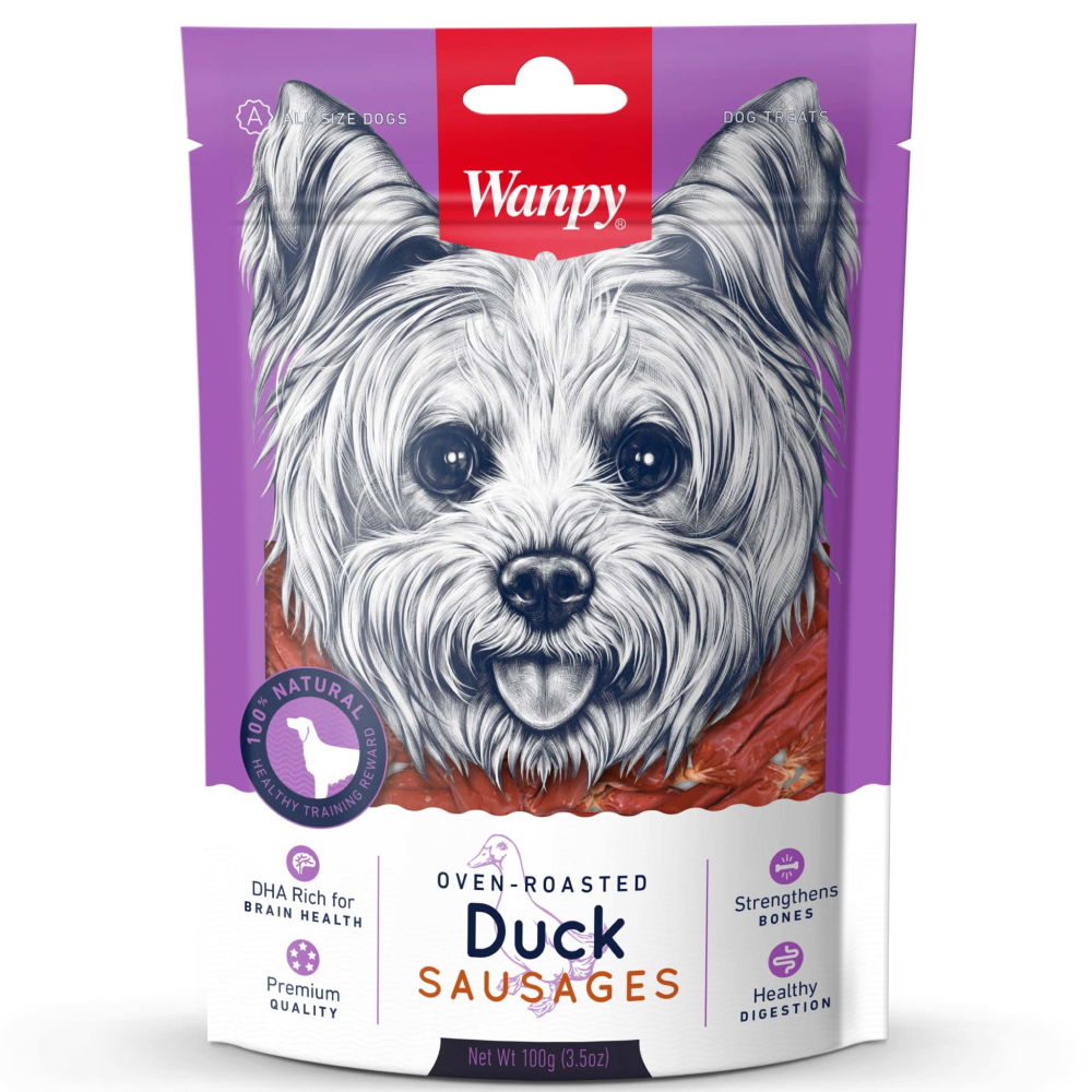 Wanpy Oven Roasted Duck Sausages Dog Treats (Limited Shelf Life)