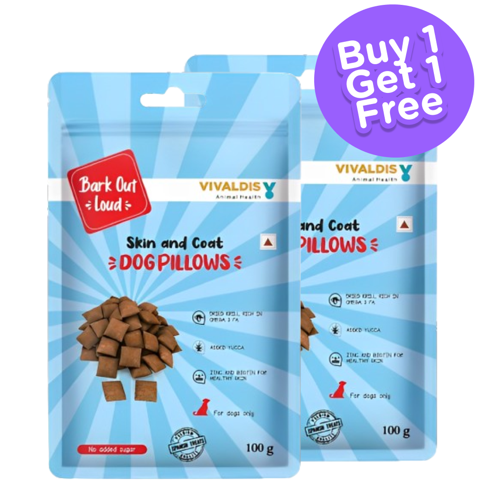Bark Out Loud by Vivaldis Pillows for Skin & Coat Dog Treats (Buy 1 Get 1)