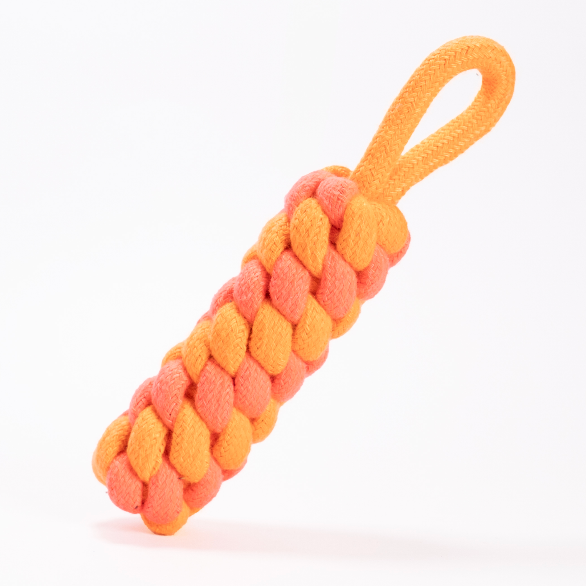 Dummy Knotted Rope Chew Toy for Dogs and Cats (Pink/Orange)(18cm)