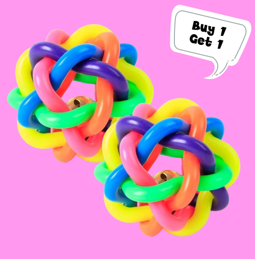 Pet Vogue Bouncy Rubber Ball for Dogs | For Medium Chewers (Buy 1 Get 1)