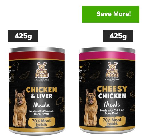 Dog Meal Chicken & Liver and Cheesy Chicken Meals Dog Wet Food Combo