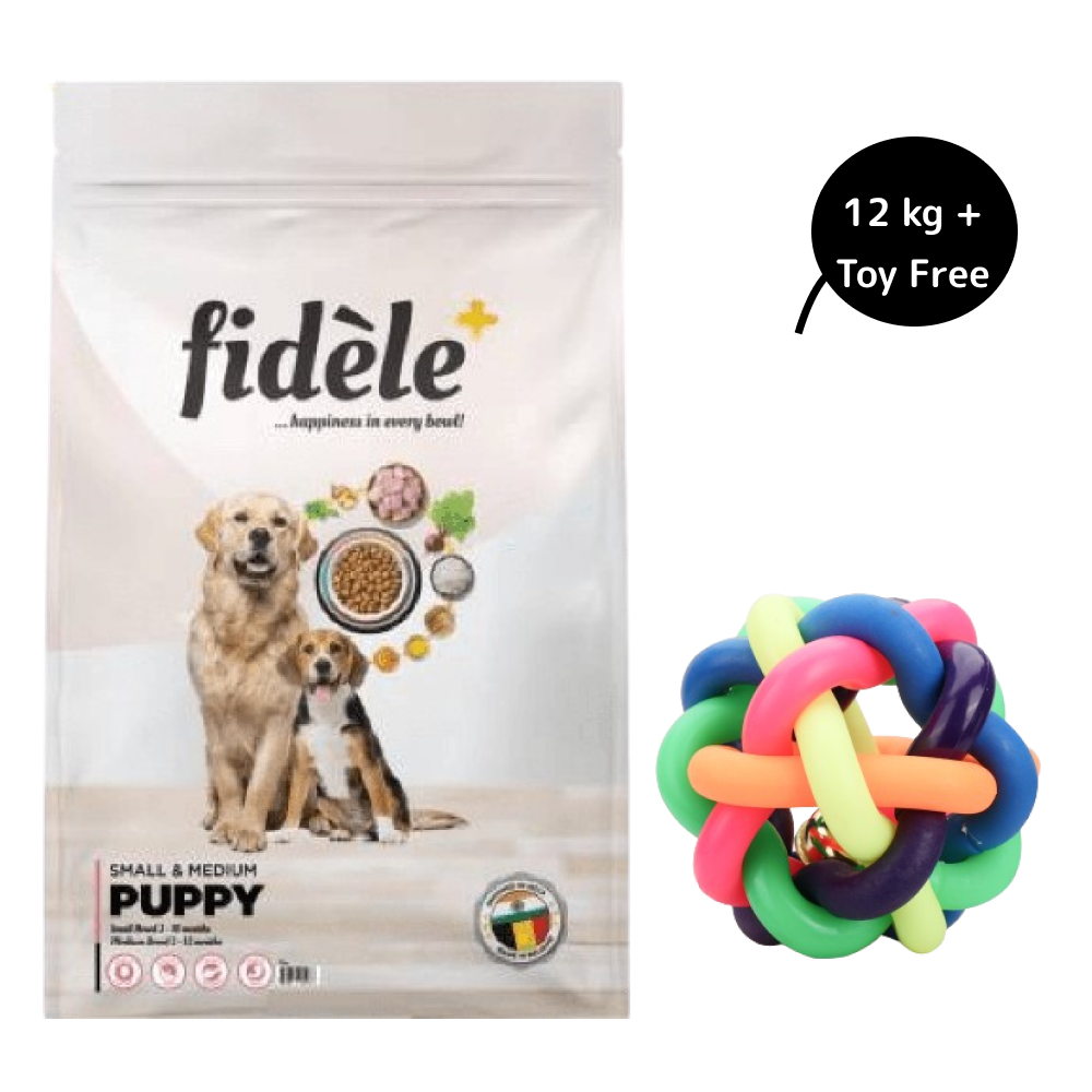 Fidele Plus Small and Medium Puppy Dry Food (Get Free Skatrs Toy)