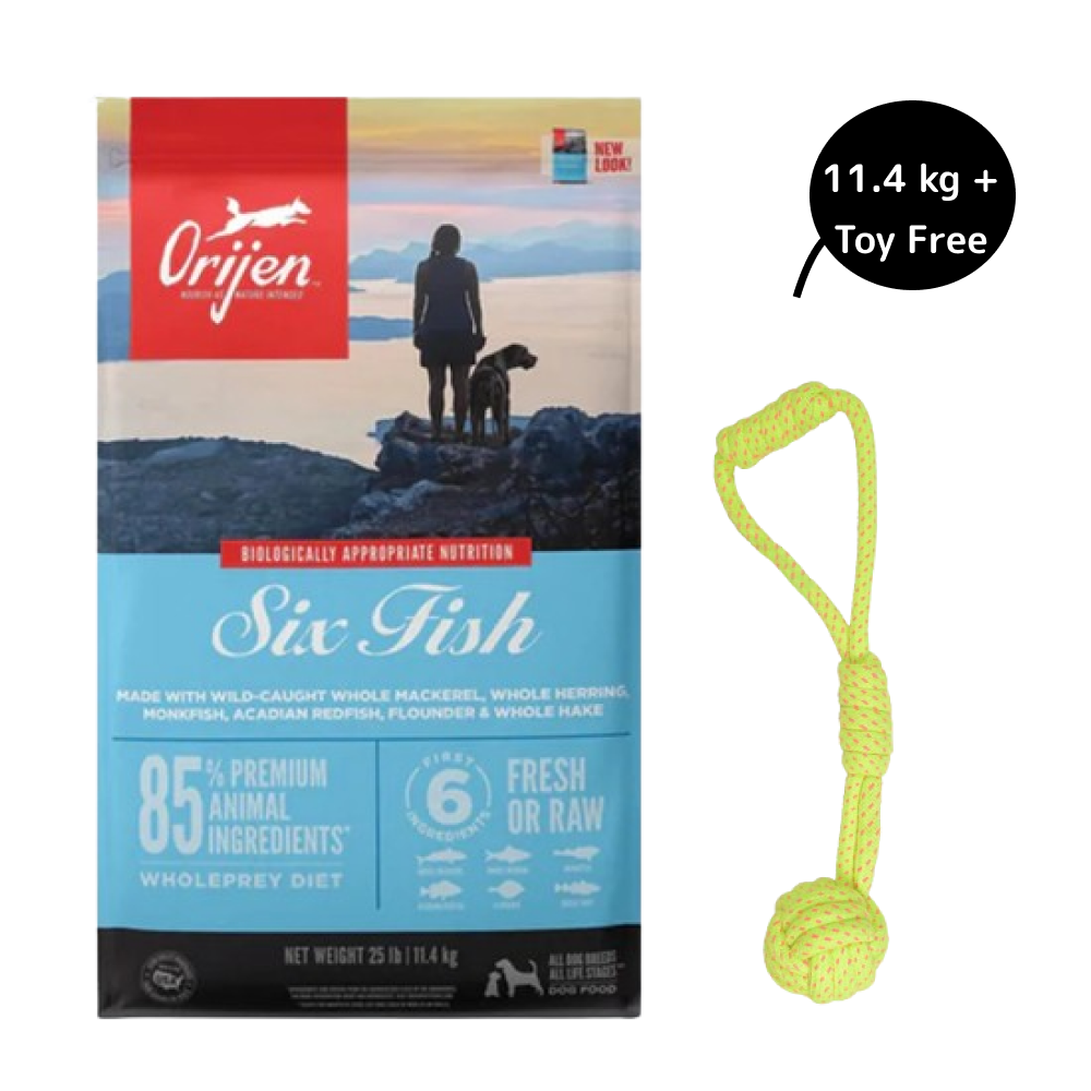 Orijen Six Fish Dog Dry Food (All Breeds & Ages) (Get Free Skatrs Toy)