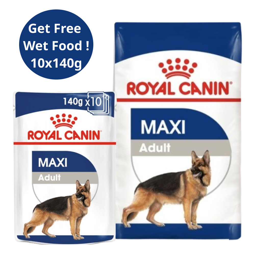 Royal Canin Maxi Adult Dog Dry Food (Get Free Wet Food)