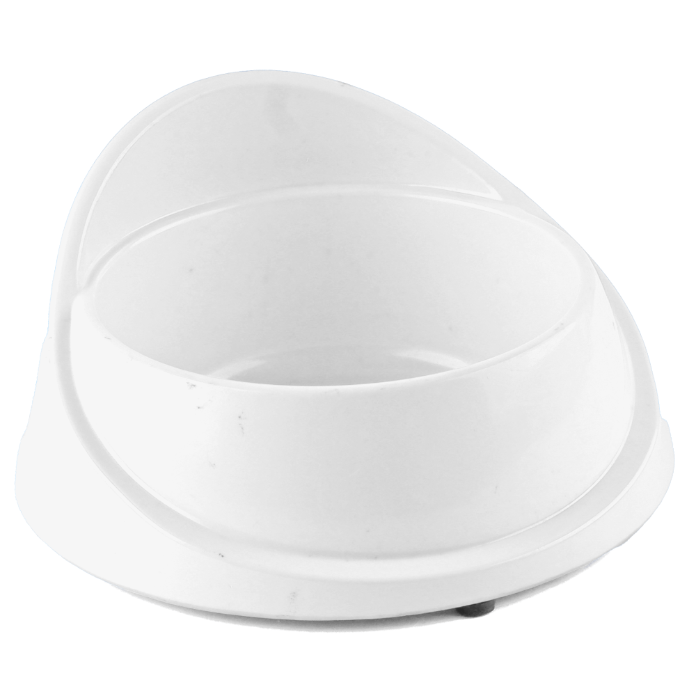 M Pets Single Fashion Diner Bowl for Dogs and Cats (White)