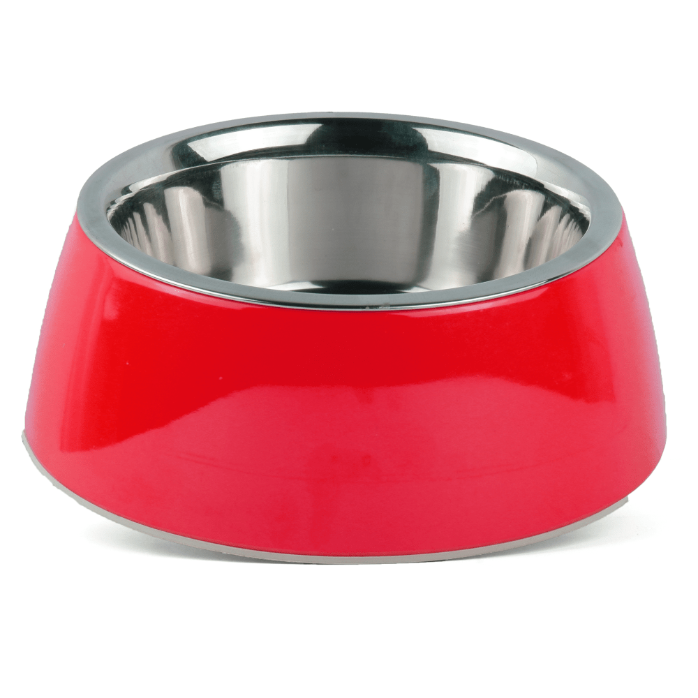 Basil Solid Color Melamine Bowl for Dogs and Cats (Red)(400mL)