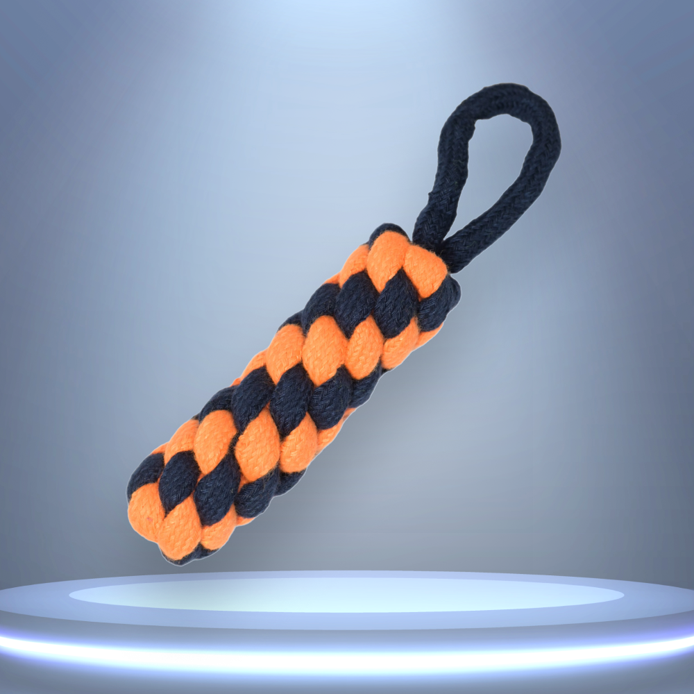 Dummy Knotted Rope Chew Toy for Dogs and Cats (Blue/Orange)(18cm)