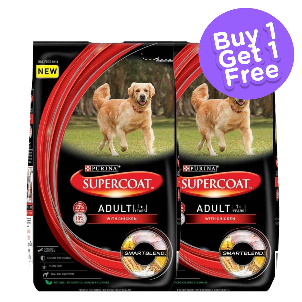 Purina SuperCoat Chicken Adult All Breed Dog Dry Food (Limited Shelf Life) (Buy 1 Get1)