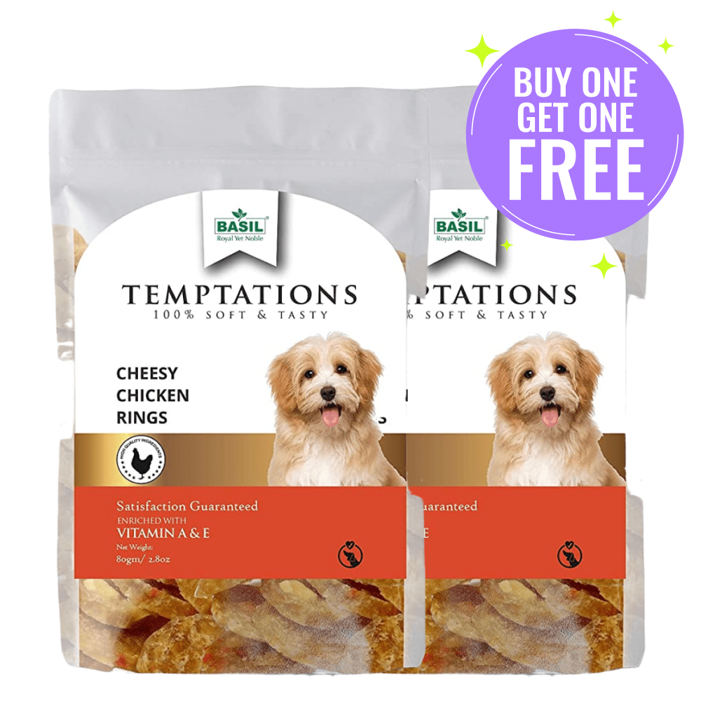 Basil Temptations Cheesy Chicken Rings Dog Treat (Limited Shelf Life) (Buy 1 Get 1)