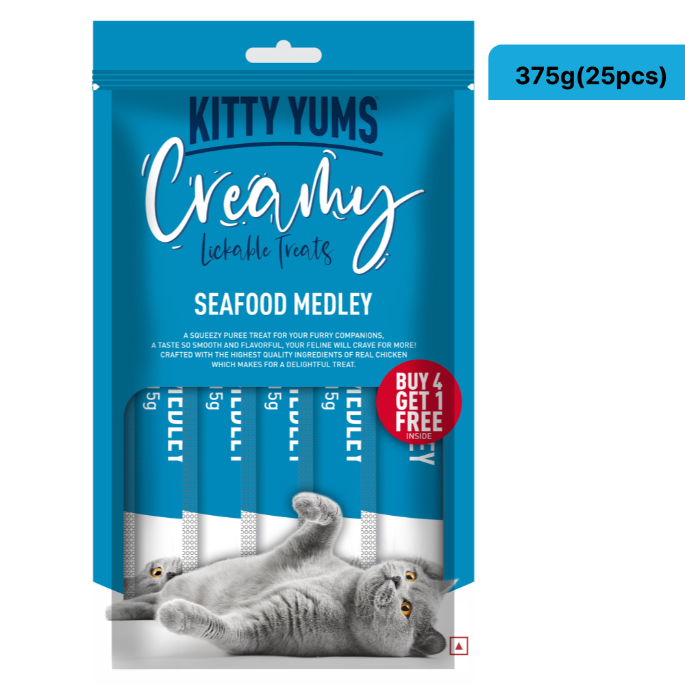 Kitty Yums Seafood Medley Creamy Cat Treat (375g)
