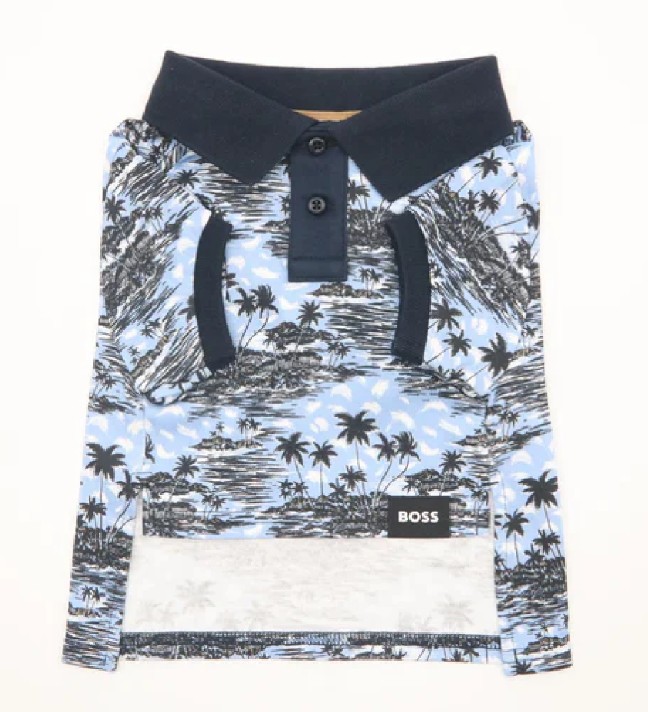 Boss Polo Tshirt for Dogs (Blue Palm)