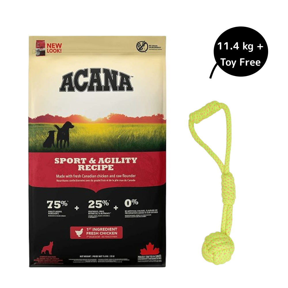 Acana Sports & Agility All Breeds Dog Dry Food (Get Free Skatrs Toy)
