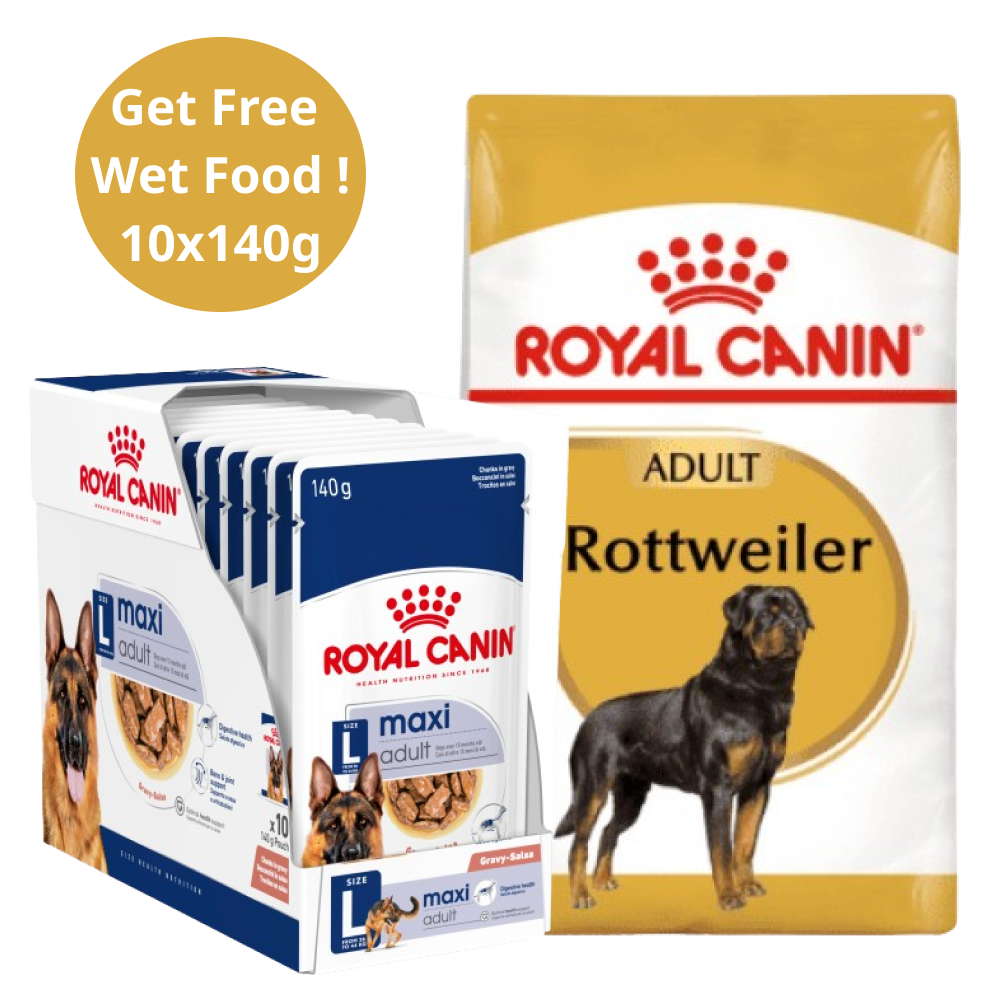 Royal Canin Rottweiler Adult Dog Dry Food (Get Free Wet Food)