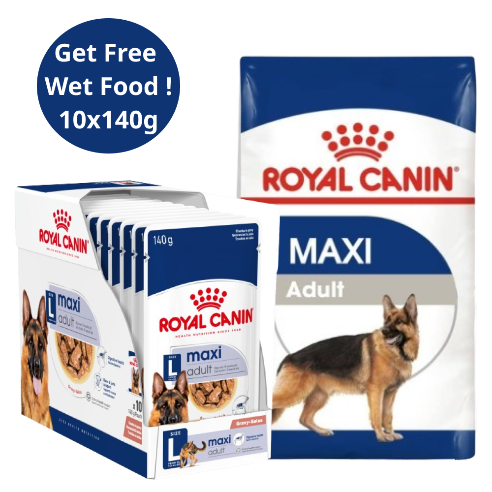 Royal Canin Maxi Adult Dog Dry Food (Get Free Wet Food)