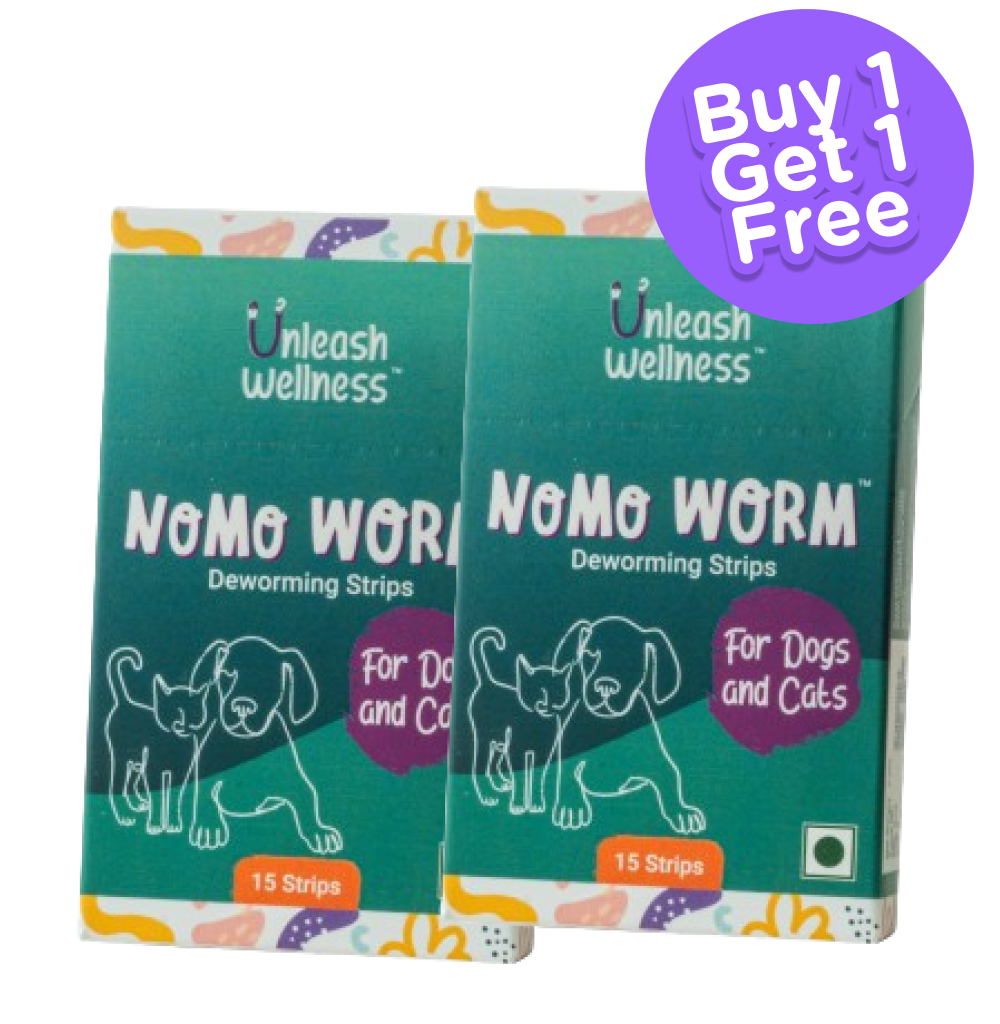 Unleash Wellness NoMo Worm Natural Deworming Strips for Dogs and Cats (Buy 1 Get 1)