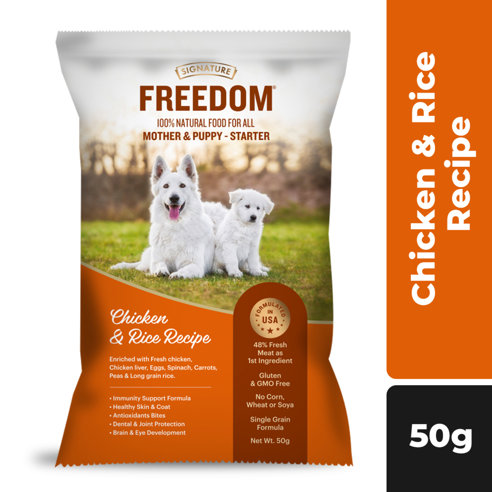Signature Freedom Chicken and Rice Recipe Mother and Puppy Starter Dog Dry Food