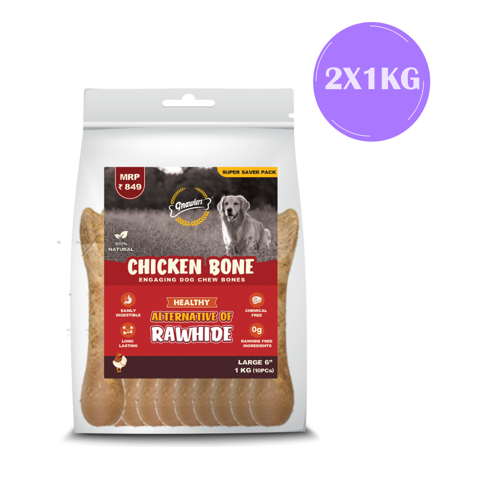 Gnawlers Chicken Bone Dog Treats (6 inch) (10pcs)