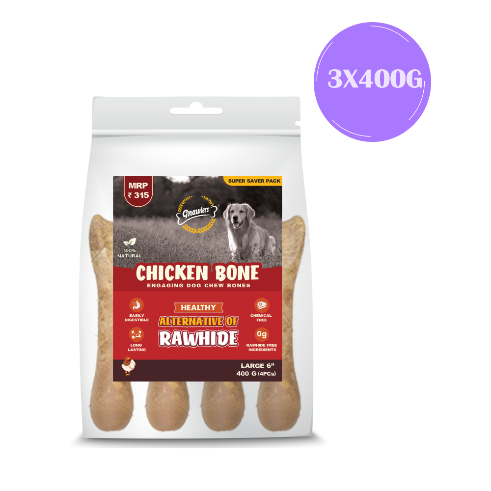 Gnawlers Chicken Bone Dog Treats (6 inch)