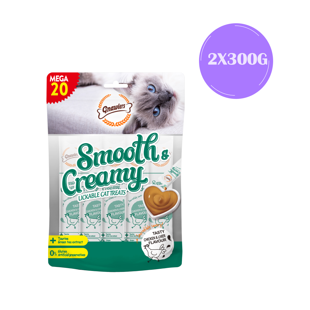 Gnawlers Chicken and Liver Flavour Creamy Cat Treats (300g)