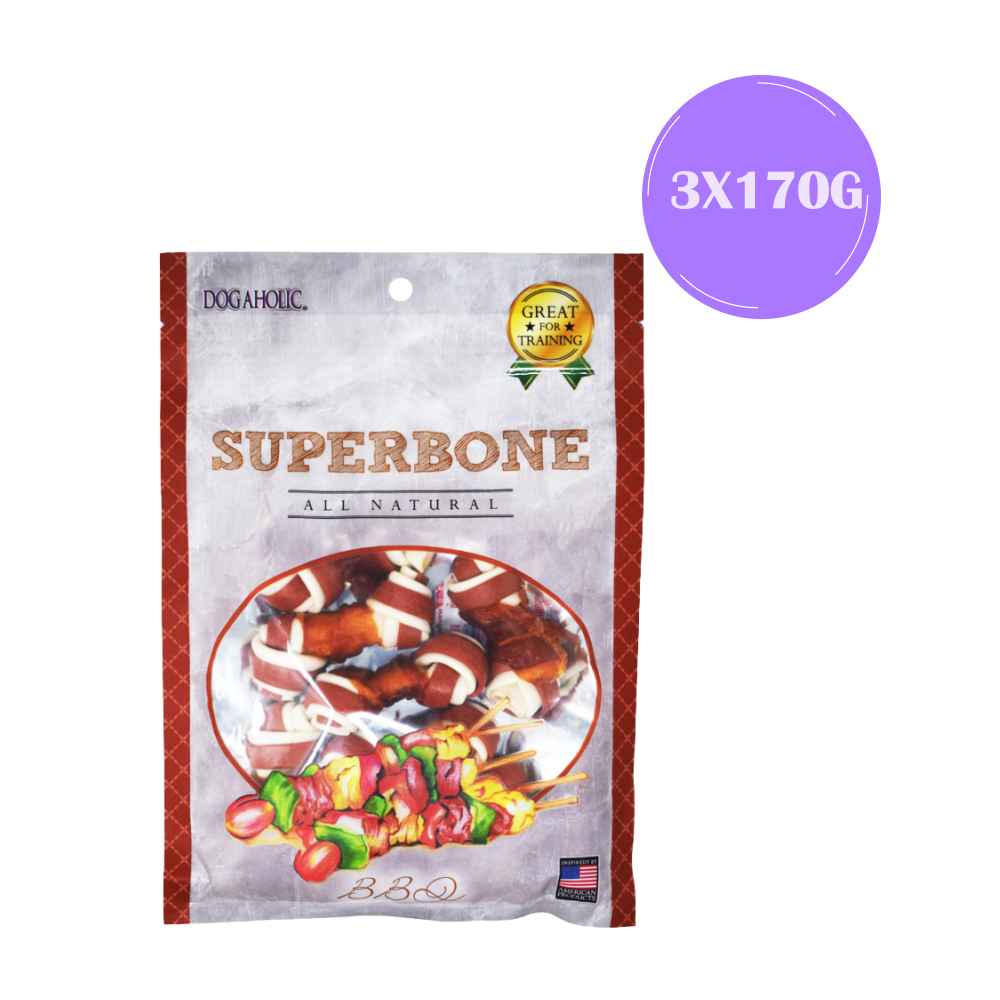Dogaholic Superbone Knotted Dog Treats (BBQ)