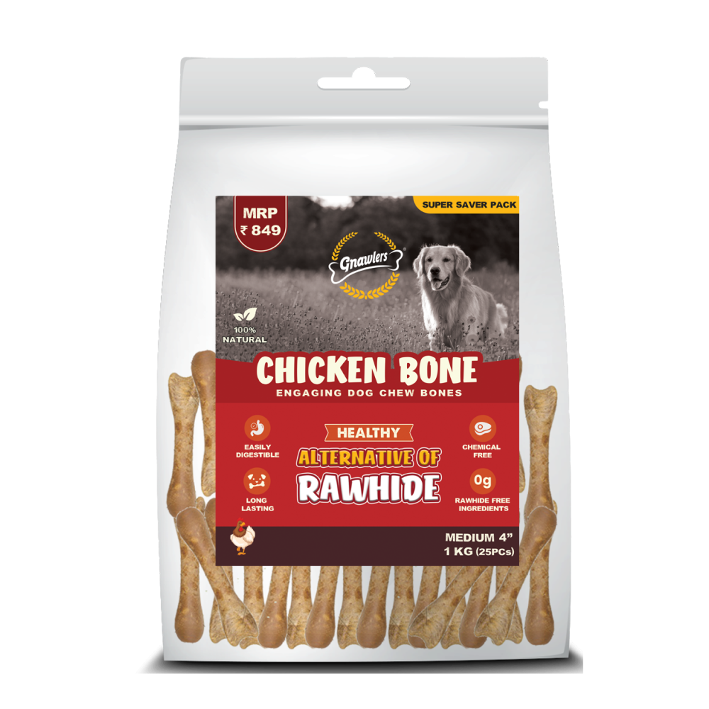 Gnawlers Chicken Bone Dog Treats (4 inch) (25pcs)