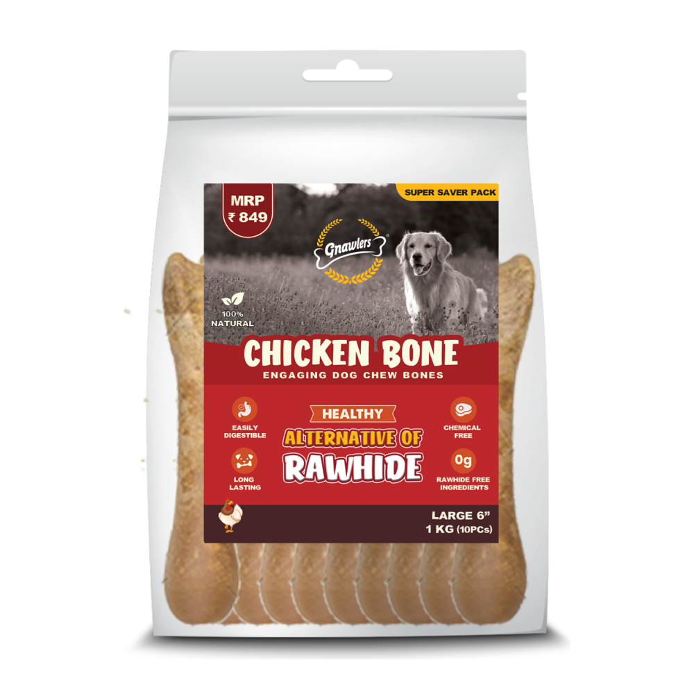 Gnawlers Chicken Bone Dog Treats (6 inch) (10pcs)