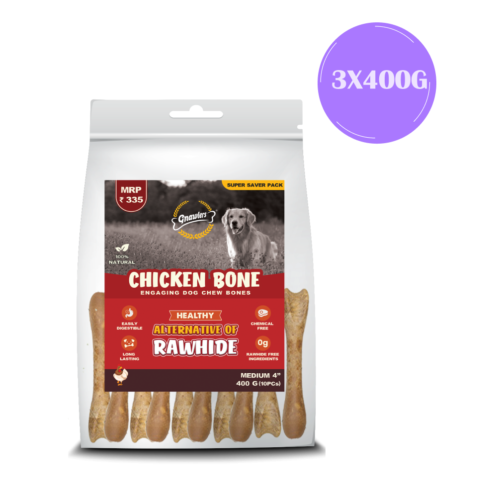 Gnawlers Chicken Bone Dog Treats (4 inch)
